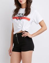 Load image into Gallery viewer, Zip Up High Rise Cheeky Shorts